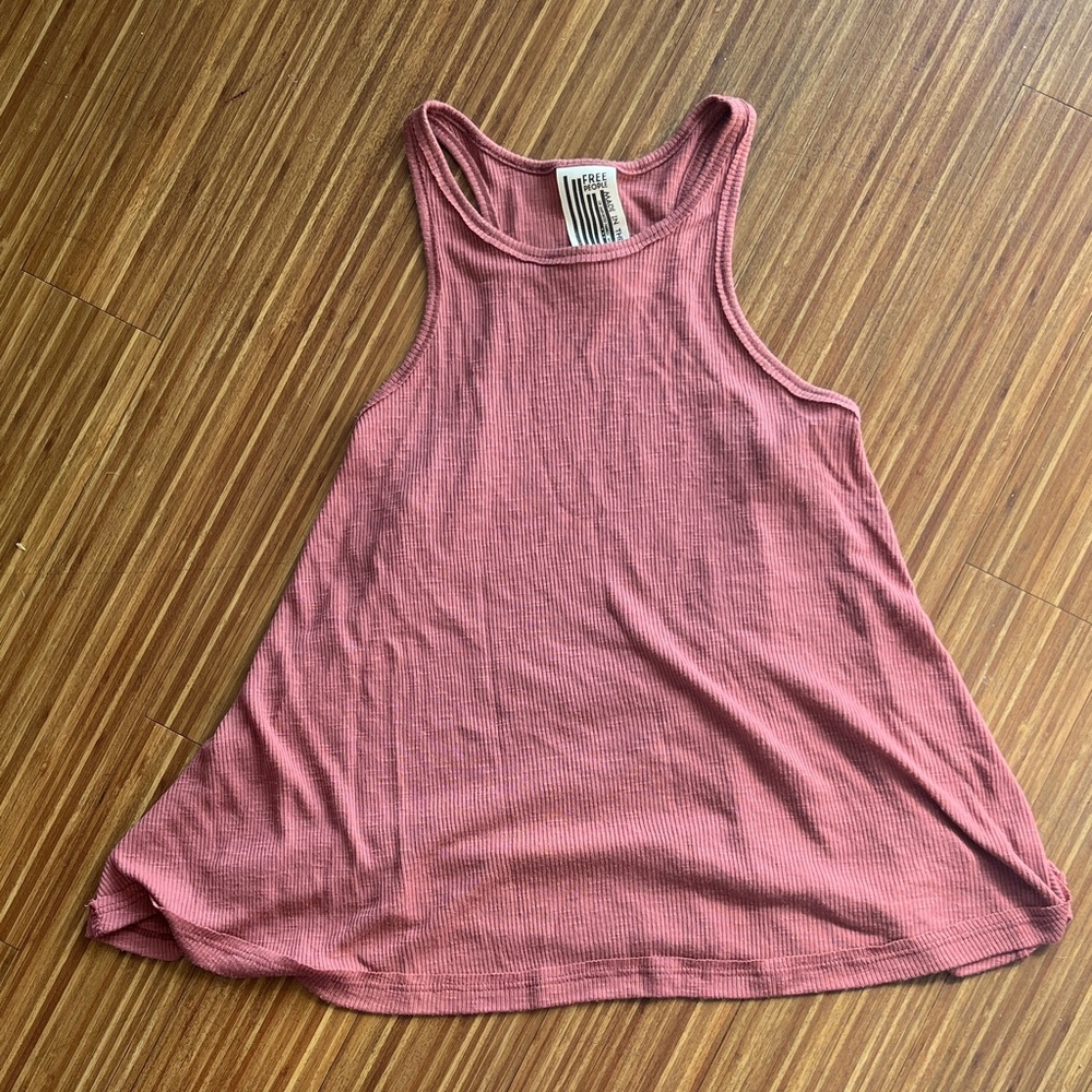 Free People Ribbed Swing Tank - Dusty Rose
